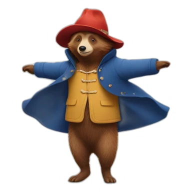 paddington doing namaste sticker