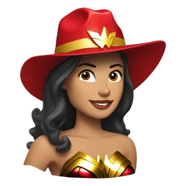 wonder woman in funy hat sticker