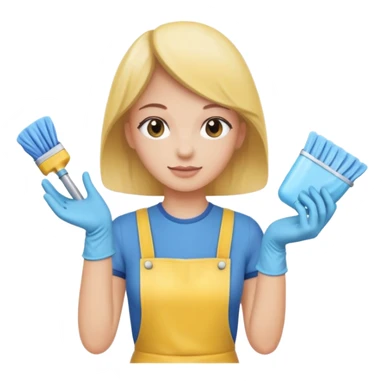 Cleaning the bathroom sticker