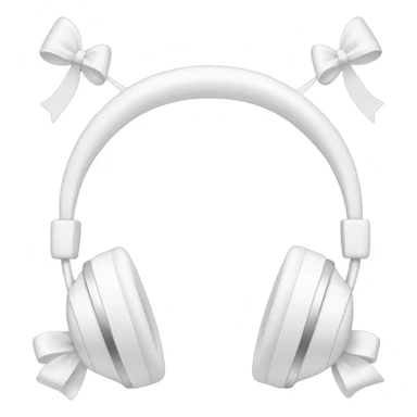 White headphones with bows sticker