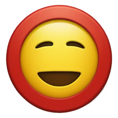 a black and red rectangle with a medium-sized yellow circle in the middle sticker