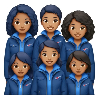 Black girls in blue jackets  sticker