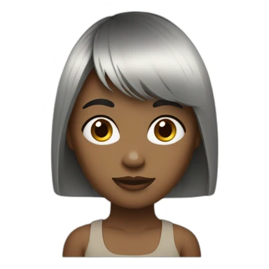 Fille frange cheveux noir sticker