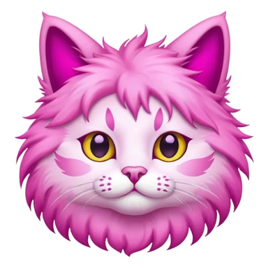 pink cat with magenta ears sticker