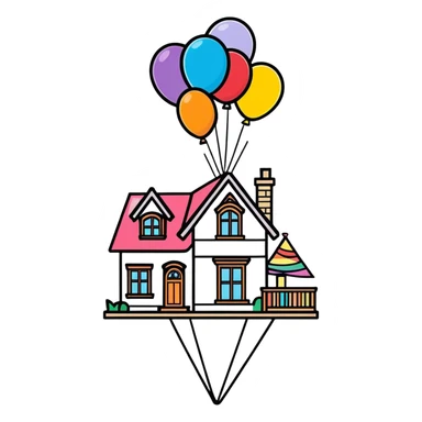 Up movie house cake for birthday  sticker