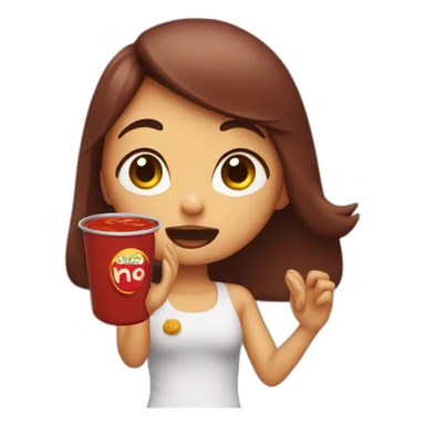 Girl saying no to sauce sticker