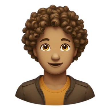Curly brown short hear sticker