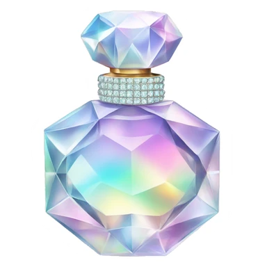 Pale holographic perfume bottle with diamonds  sticker