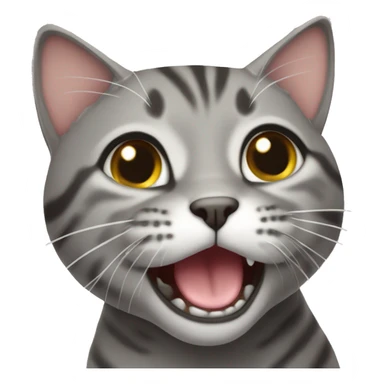 Tabby short hair grey cat meowing  sticker