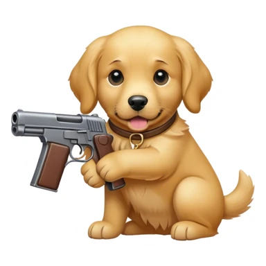 Dog with gun sticker