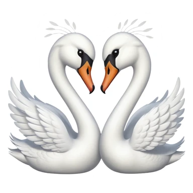 Real Two swan kissing emoji sticker
