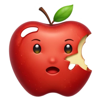 bitten apple sticker