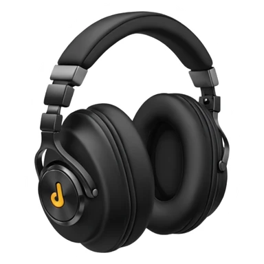 Headphones with music sticker