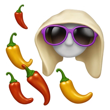 Eine sehr reiche Chili-Schote mit Sonnenbrille, weißem Pelzmantel und dicker Goldkette  sticker
