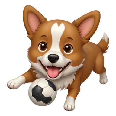 dog fetching a ball sticker