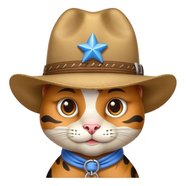 Un chat avec un chapeau de cow boy  sticker