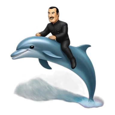 Steven seagal riding a dolphin sticker