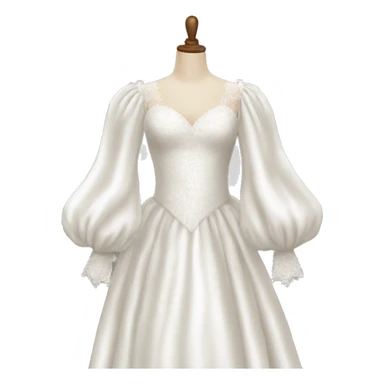 Long puffy sleeve wedding dress isolated sticker