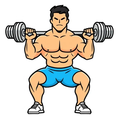 body builder lifting dumbbells sticker