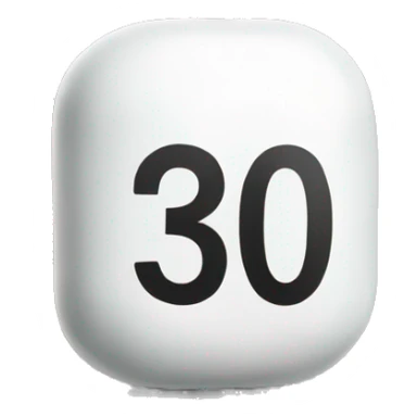 white pill with the number 30 on it sticker