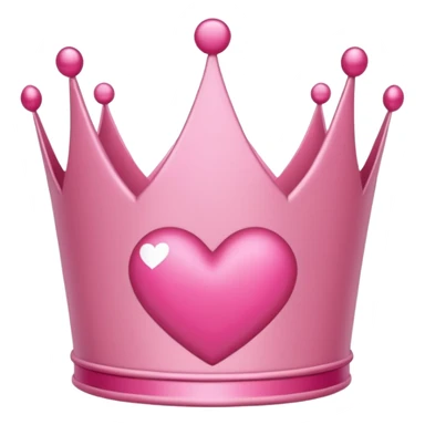 Crown little pink with heart sticker
