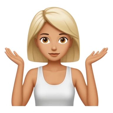 Adult woman, wearing a sleeveless tank top, potrait
 sticker