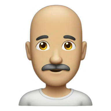 bald man with moustache and medium beard sticker