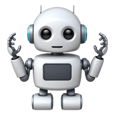 robot cartoon simple kid toy white innocent funny gudget chatGPT round adorable music_lover sticker