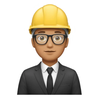 suit with yellow helmet man and glasses sticker