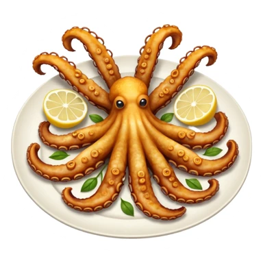 fried octopuses legs on the plate sticker