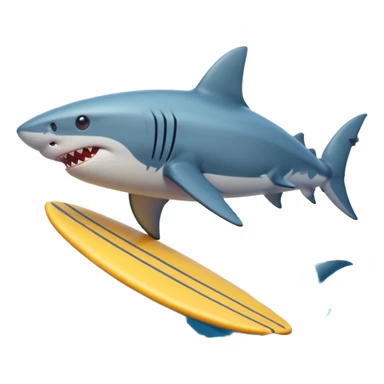 Shark surfing sticker