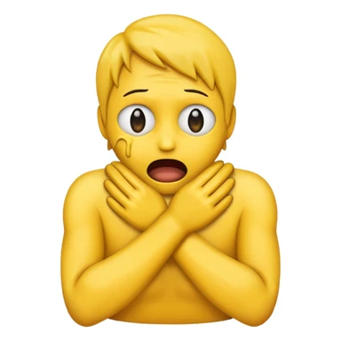 emoji strangling its self with its hands sticker