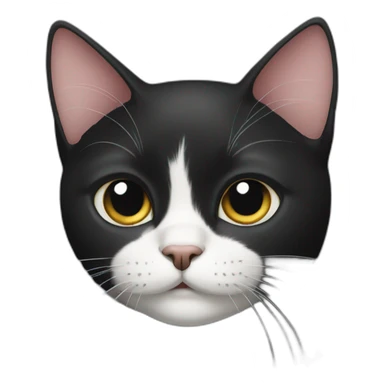 Black cat with one white chop sticker