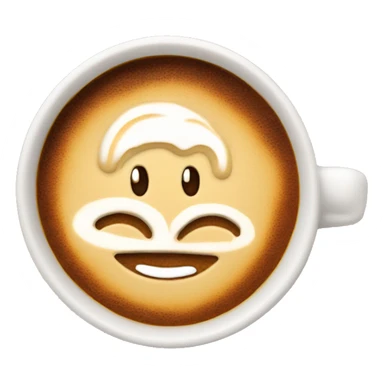 coffee with latte art sticker