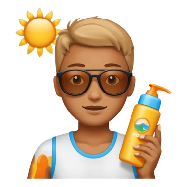 
Sun with suncream and sunglasses sticker