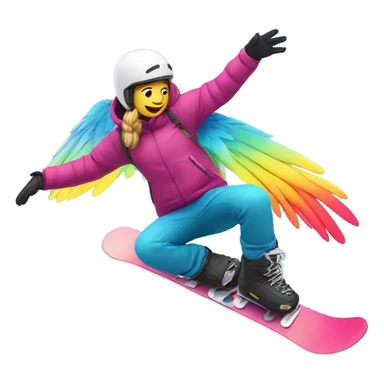 Snowboarder with wings sticker