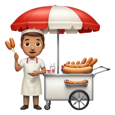 hotdog seller in New York with cart sticker