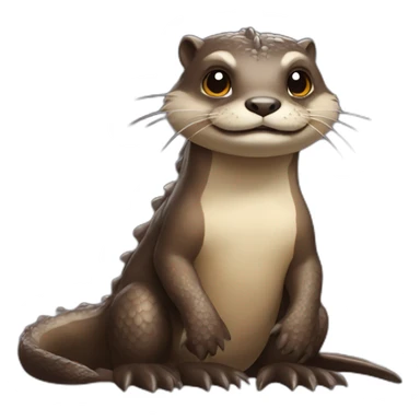 Loutre sur un dragon sticker