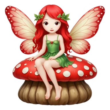 Fairy sitting on mushroom sticker