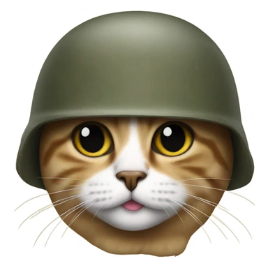 Cat with army helmet sticker