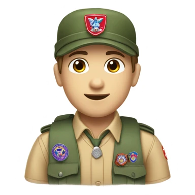 boy scout from Disney Up white skin brown hair sticker