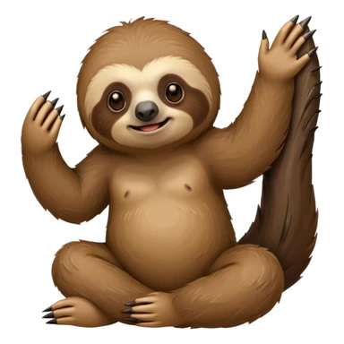 Сделай генерацию животного ленивец в положении сидя   sticker