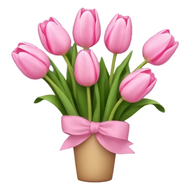 pink tulip bouquet  sticker