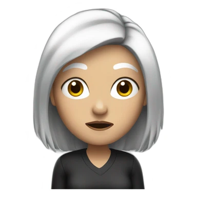 Sixty woman with black and White hair, angry sticker