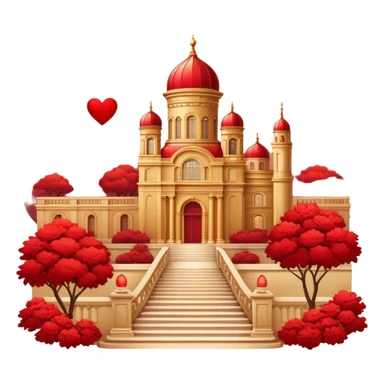 Red and gold romantic vintage aesthetic scenery sticker