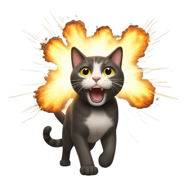 Cat explosion  sticker