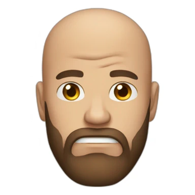 Andrew tate bald muscular angry face brown beard sticker