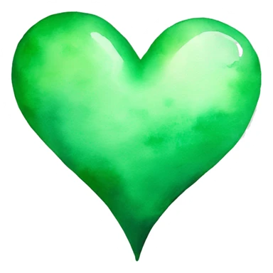 watercolor green heart sticker