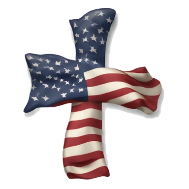 A cross with an American flag and an eagle ￼ sticker