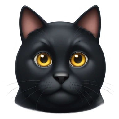big fat obese huge humongous black cat with giant eyes sticker